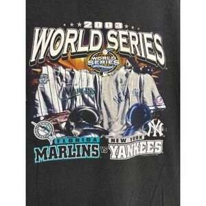 2003 World Series Shirt Mens Black Florida Marlins New York Yankees XL Vintage